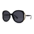 thumbnail image 2 of Womens Polarized Iconic Large Butterfly 90s Designer Style Sunglasses All Black, 2 of 4