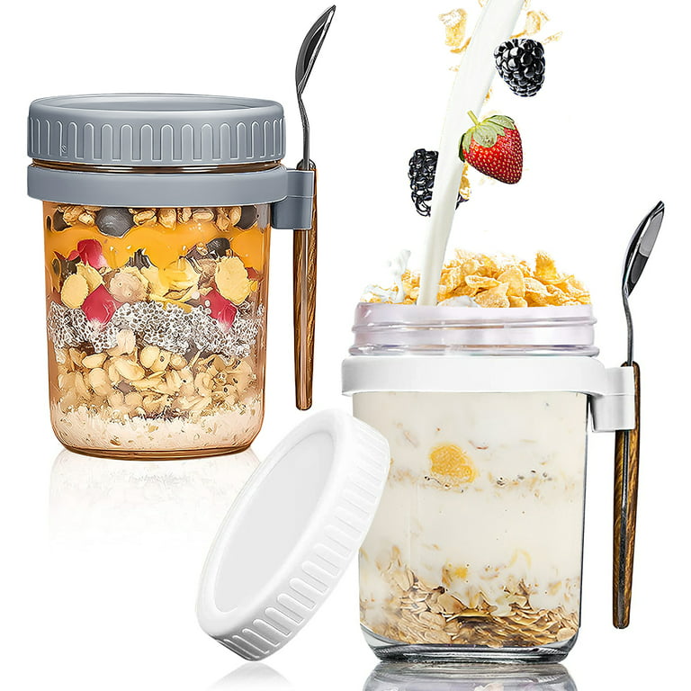 Relax love 2Pcs Overnight Oats Containers with Stainless Steel
