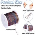 thumbnail image 3 of YSTIANN 2 Rolls 9-Ply Metallic Jewelry String, Colorful Braided Thread for Bracelet Making & DIY Crafts,Deep Rainbow AZ78-1905, 3 of 7