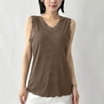 thumbnail image 6 of TKLPEHG Women's Fitted Tank Tops Casual V-Neck Solid Color Tshirt Slim Lace Patchwork Tank Tops Shirts Sleeveless Fashion Summer (Coffee,XXXXXXL), 6 of 9