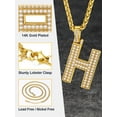 thumbnail image 6 of FindChic Initial Necklace for Women Men Bling Cubic Zirconia Letter H Pendant Necklaces 14K Gold Plated Wheat Chain Jewelry for Birthday Christmas, 6 of 9