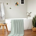 thumbnail image 5 of Thick Velvet Bath Towel Adult Size 70x140cm, High Absorbency Dry Beach Towel, Oversized Bath Sheet with Strip, Soft Material, Gift Towel, Spa (Green), 5 of 5