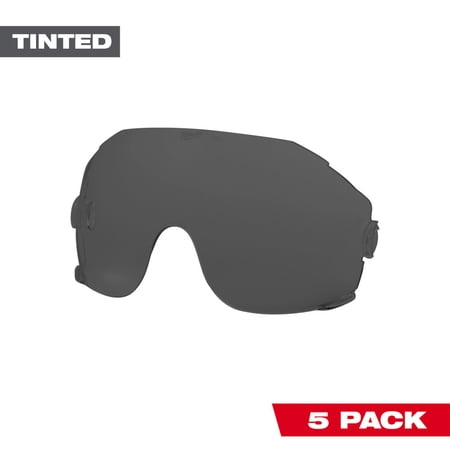 BOLT 5PK Tinted Eye Visor Replacement Lenses, 4.33 in Height, Anti-Fog, Scratch-Resistant Lens