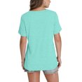 thumbnail image 5 of Otvok Fashion Womens Casual Short Sleeve Solid Pocket Tops Ladies V-Neck Blouse, 5 of 6