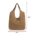 thumbnail image 2 of Bolso de hombro de paja QTKJ Bolso de ratán tejido a mano para mujer, 2 of 7