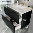 thumbnail image 2 of 36" Bathroom Vanity with Sink, Floating Bathroom Vanity with Ceramic Sink & 2 Storage Drawers, Soft-Close Doors, Modern Wall Mount Bathroom Storage Cabinet for Small Space (Matte Black), 2 of 9