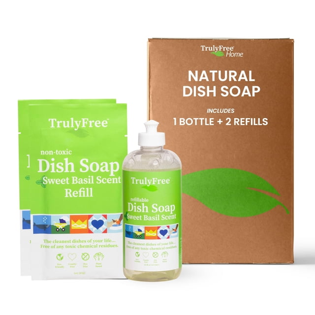 Detergente para platos Truly Free, líquido natural para lavar platos, 480 ml