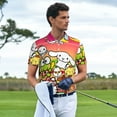 thumbnail image 4 of Lsque Sanrio Pattern Golf Shirts for Men Dry Fit Print Moisture Wicking Performance Short Sleeve Polo Shirt-, 4 of 7