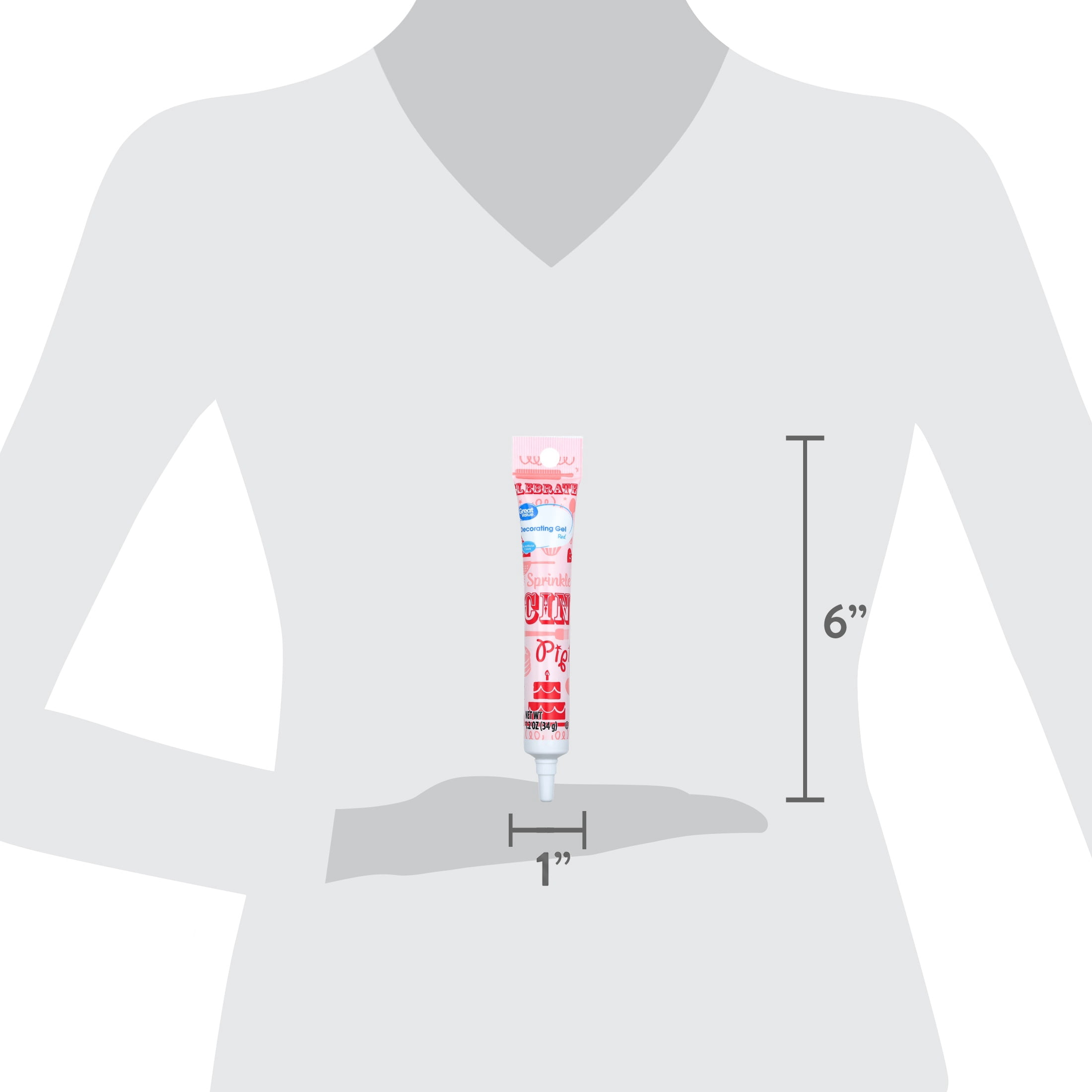 Great Value Decorating Gel, Red, 1.2 oz