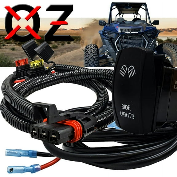 Power Bus Bar Plug Wire Harness Kit for LED Side Lights Compatible with Pulse Power Busbar Polaris RZR Pro Ranger Crew XP 2018-2023