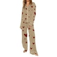 thumbnail image 2 of BILIKEYU Women's Soft Valentine Cotton Pajama Set Gentle Red Love, 2 of 5