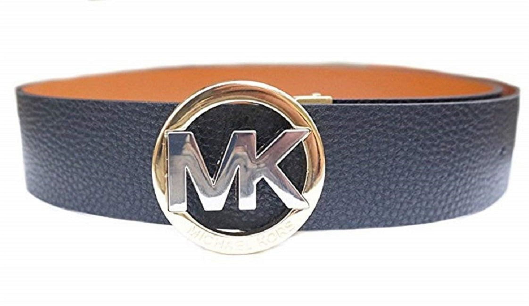 Michael Kors Reversible Black/Tan Two Tone MK Circle Logo  display picture 1
