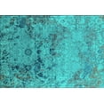 thumbnail image 1 of Ahgly Company Machine Washable Indoor Rectangle Oriental Turquoise Blue Industrial Area Rugs, 5' x 7', 1 of 4