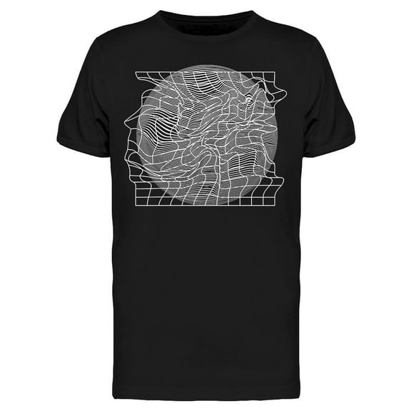 Glitched Grid Over Sphere T-Shirt Men -Image by Shutterstock, Male Medium