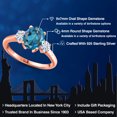 thumbnail image 2 of Gem Stone King 18K Rose Gold Plated Silver London Blue Topaz and White Moissanite Engagement Ring for Women | 2.71 Cttw | Oval 9X7MM | Gemstone November Birthstone | Size 9, 2 of 7
