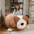 thumbnail image 6 of Big Joe Wild Things Foam Filled Animal Bean Bag Chair with Removable Cover, Kenny Canine Snugglepuff, Soft Faux Fur, 3 feet Big, 6 of 8