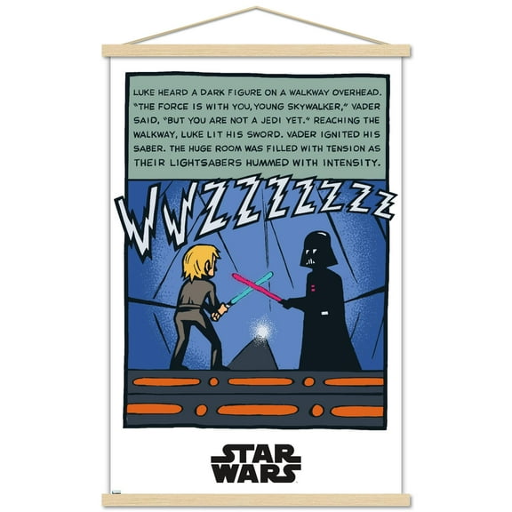 Star Wars: Return of the Jedi - Dual Panel Wall Poster with Wooden Magnetic Frame, 22.375" x 34"