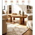 thumbnail image 2 of Cloud Shaped Coffee Table Natural Wood 40" with 4 Round Legs for Living Room, 2 of 8