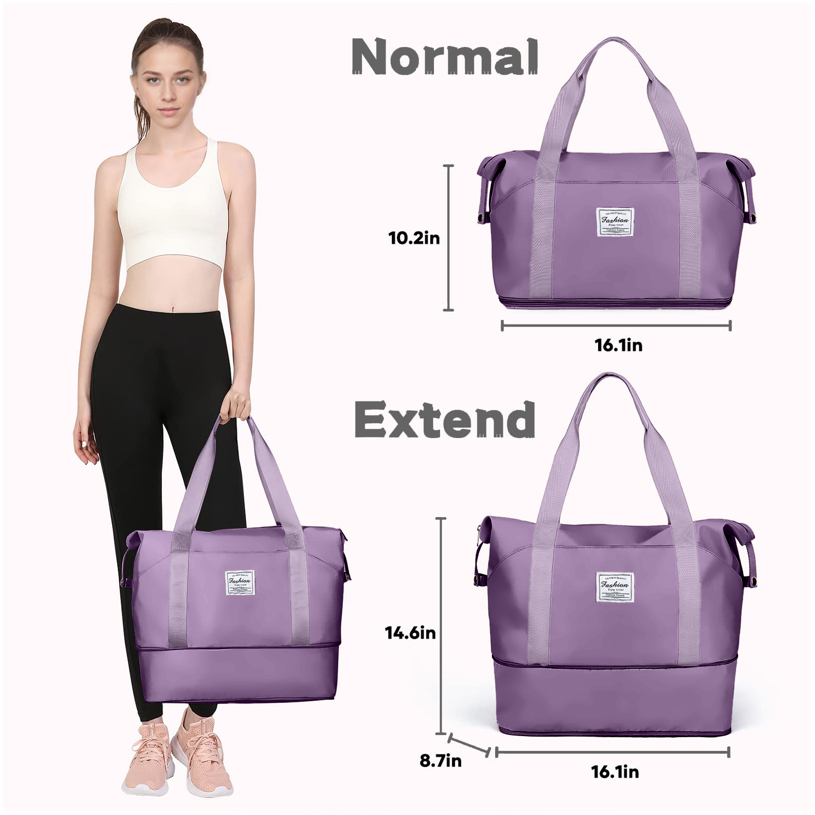 Gynky Waterproof Travel Duffel Bag With Trolley Sleeve photo 4