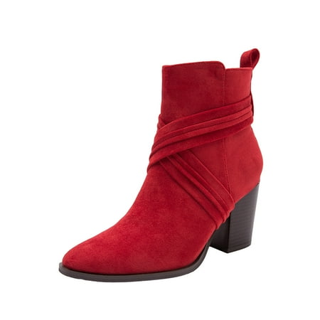 

jsaierl Women s Shoes Fashion Minimalistic Solid Color Comfortable Zipper High Heel Thick Heel Boots