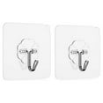 thumbnail image 2 of 2 ganchos de viscosa sin costuras para cocina, colgadores de pared transparentes para baño, ganchos adhesivos para colgar en la pared o en la puerta, ganchos sin clavos, 2 of 7