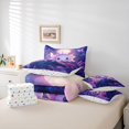 thumbnail image 6 of Manfei Magical Axolotl Full Size Bedding Sets,Cute Animal Full Size Bed in a Bag For Girls,Purple Pink,Polkadot Reversible,7 Pieces, 6 of 8