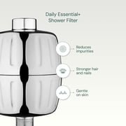 Aquabliss Daily Essential+ SF500 Heavy Duty Shower Filter – 44% More Filter Media, Reduces Chlorine & Sediment – Well Water Compatible - Chrome