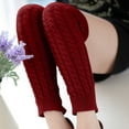 thumbnail image 4 of Dyfzdhu Fashion Women Winter Warm Leg Warmers Knitted Crochet Long Socks, 4 of 6
