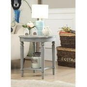 HomeRoots Furniture 24 x 24 x 24 in. MDF - Solid Wood Leg Antique Slate End Table