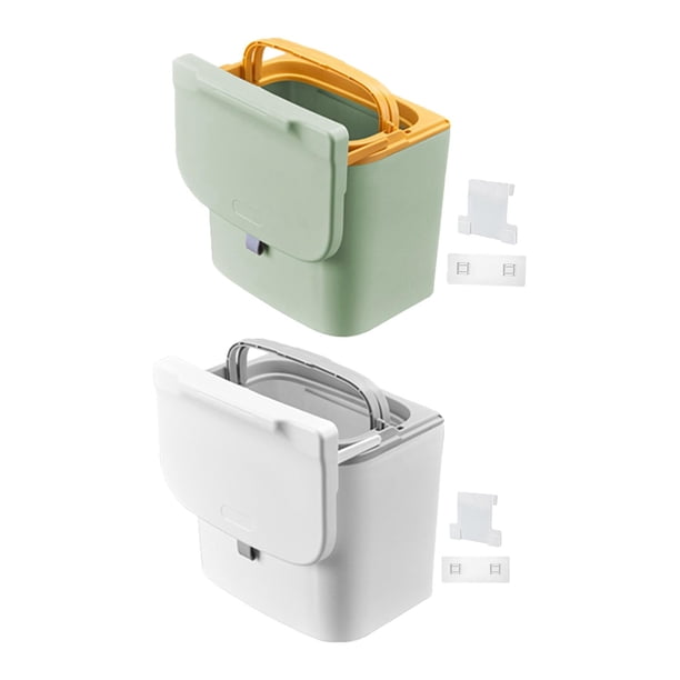 Cubo de basura para cocina Soledad 2 uds montado en la pared ligero 7L Gris 7L Amarillo