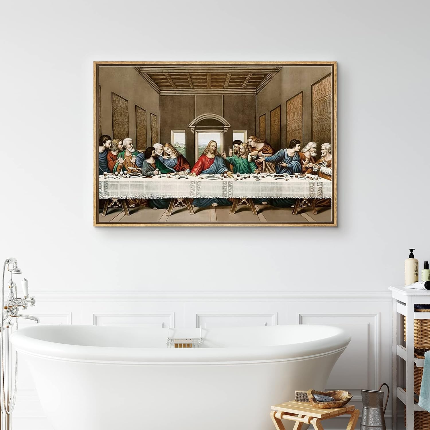 IDEA4WALL Framed Canvas Wall Art for Living Room, Bedroom La Ultima Cena Cuadro The Last Supper by Leonardo Da Vinci Canvas Prints for Home Decoration Ready to Hanging - image 4 of 5