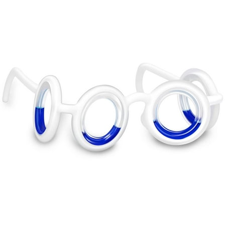 [Gazdag]Anti-Motion Sickness Smart Glasses, Portable Raised Airsick Sickness Glasses for Car Sickness, Seasickness, Travel, Gaming Nausea Relief Liquid Lensless Glasses for Adults or Kids (White)
