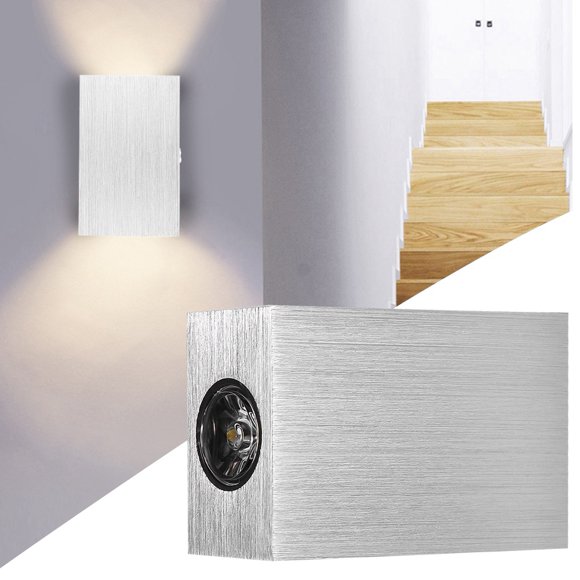 MeetCA Applique Murale Moderne en Aluminium Blanc Chaud à DEL pour Intérieur et Extérieur, Lampe de Corridor