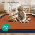 thumbnail image 4 of ODIKA 3'x5' Washable Throw Rug Black Terracotta Art Border Elegant Geometric Corners and Design for Entryway, Kitchen, Mudroom, Stain Resistant, Low Profile, Non-Slip, 4 of 7