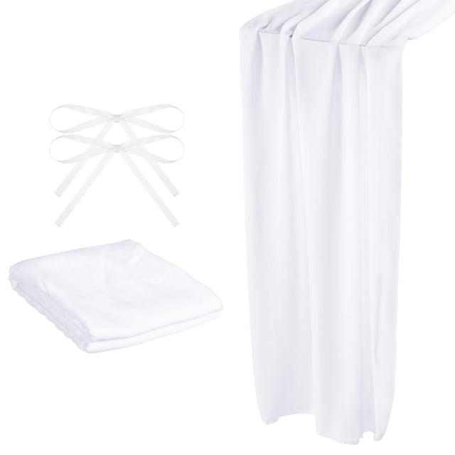 10 Pies Chifón Mesa Camino, 28 x 120 Pulgadas Rústico Gasa Mantel Transparente Boda Mesa Camino para Boda Nupcial Fiesta Mesa Decoraciones, Blanqueador Blanco
