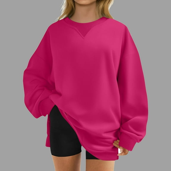 FDGIU Women's 2025 Plus Size Sweatshirts - Oversized Crewneck Pullover, Long Sleeve Loose Fit Tunic Sweatshirts for Fall Comfy Outfits