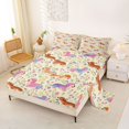 thumbnail image 2 of Manfei Cute Dachshund Queen Sheets, Vibrant Blossom Floral Queen Sheet Sets, Cream, 4pcs, 1 Flat Sheet, 1 Fitted Sheet and 2 Pillowcases, 2 of 6