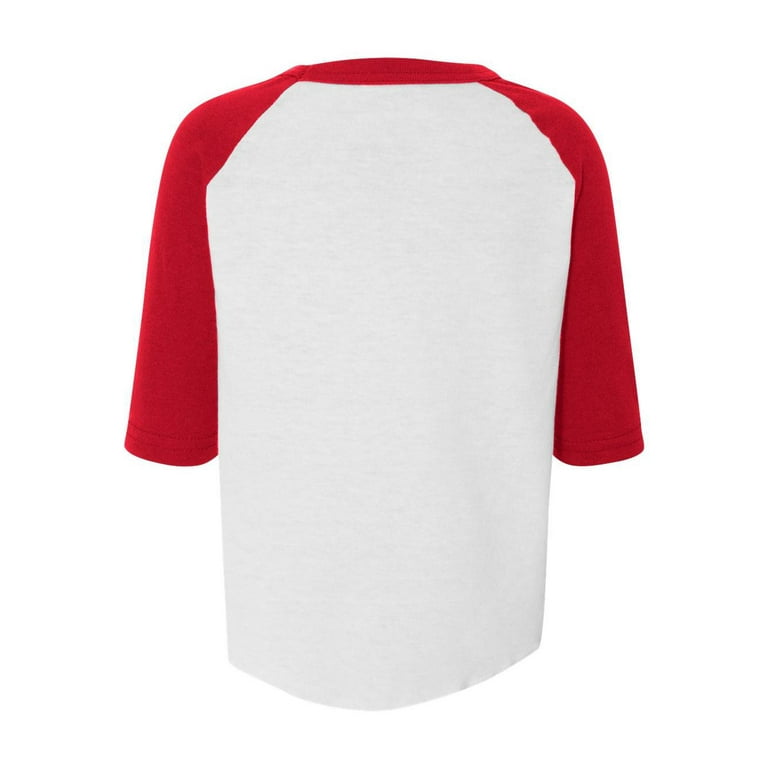 422 - Toddler 3/4-Sleeve Baseball Jersey White/ Red 2T/3T