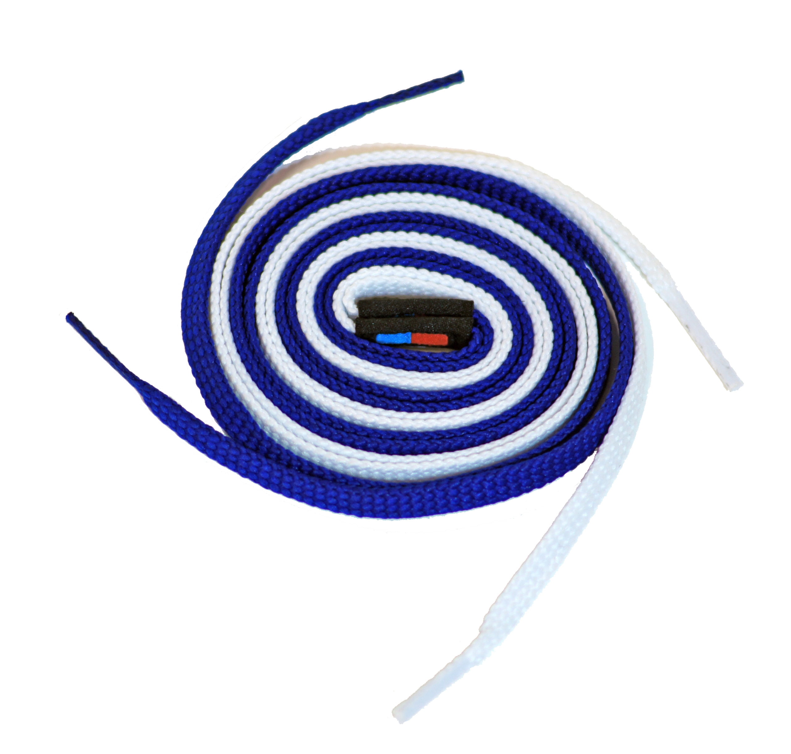 Easy Tie Shoelaces Dual colored, waxed, shoelaces with tough molded