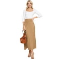 thumbnail image 2 of Doublju Women's High Waist Flared Maxi Skirt or Tube Top Dress with Plus Size, 2 of 4