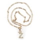 thumbnail image 2 of Cadena y dije de brillos con corona de oro laminado letra Z, 2 of 7