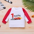 thumbnail image 4 of IDOPIP Unisex Baby 1st Birthday Outfits Race Car Driver Clothes Winter Crew Neck Long Sleeve Tops Red Pants Size 12-18M, 4 of 7