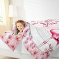 thumbnail image 4 of Manfei Cartoon Flamingo King Size Comforter Sets,Pink Cherry Blossom Bedding Comforter Set,Old Barn Door Bedding Set For Child,Lightweight Room Decor Reversible,3pcs, 4 of 8