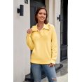 thumbnail image 5 of NAYTOAO Women Ruffle Collar Polo Knit Sweater Long Sleeve Button Pullover, 5 of 7