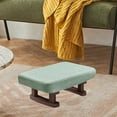 thumbnail image 4 of Reposapiés otomano pequeño con patas de madera, banco, taburete rectangular para cambiar zapatos Azul marino, 4 of 9