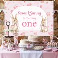 thumbnail image 3 of Some Bunny is One Backdrop Pink Bow Rabbit 1st Birthday Backdrop Banner Cute Animal Photography Background for Girls First Birthday Party Supplies 7x5ft, 3 of 7
