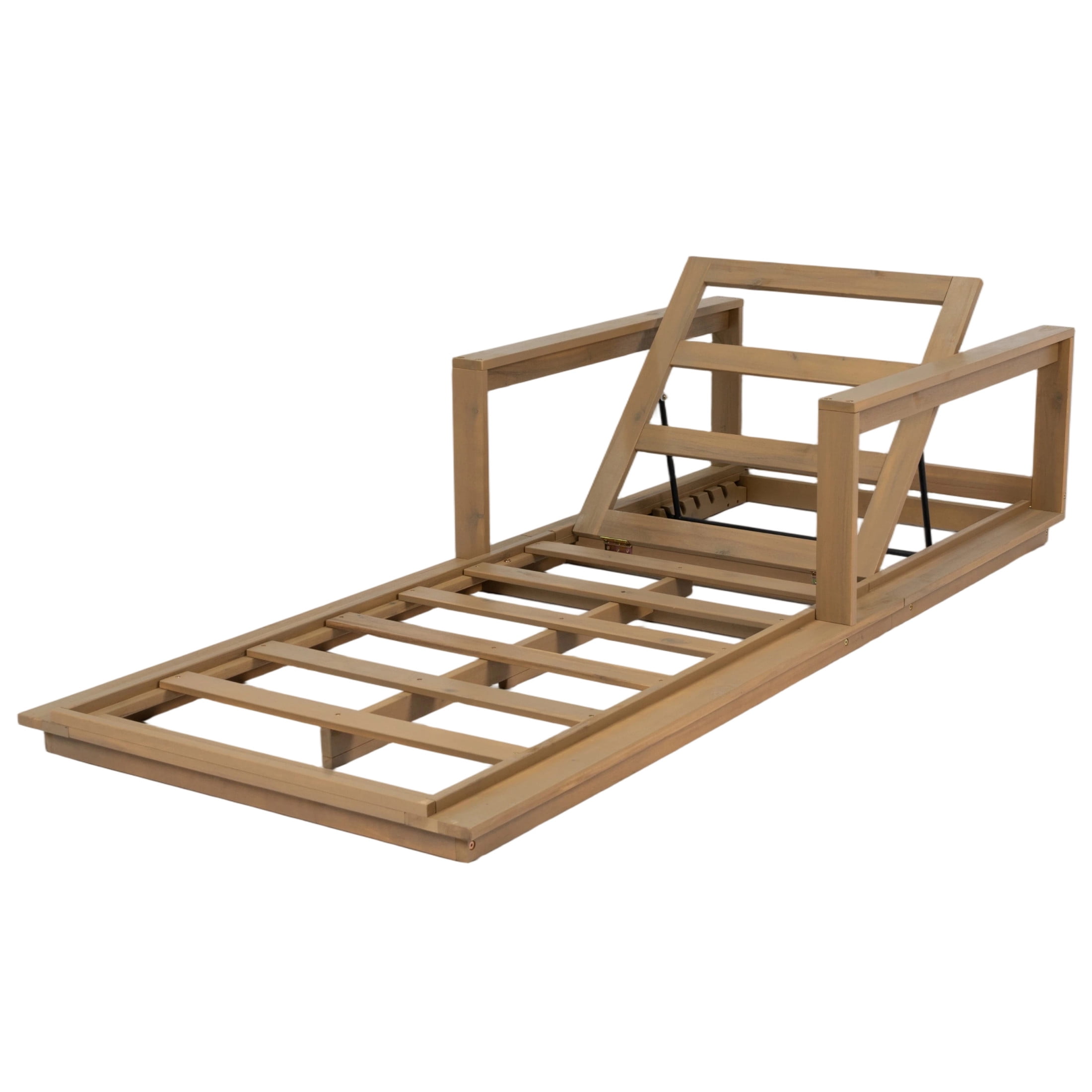 Christopher Knight Home Set of 4 Outdoor Sunloungers with Cushions, Adjustable Backrests, Light Teak + Beige