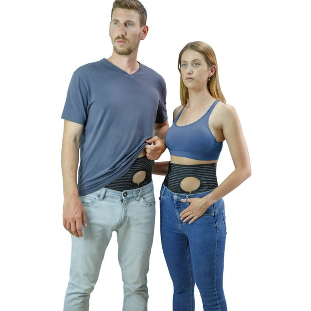 Movibrace Abdominal Ostomy Belt for Post-Operative Care After Colostomy or Ileostomy Surgery (Large), Black