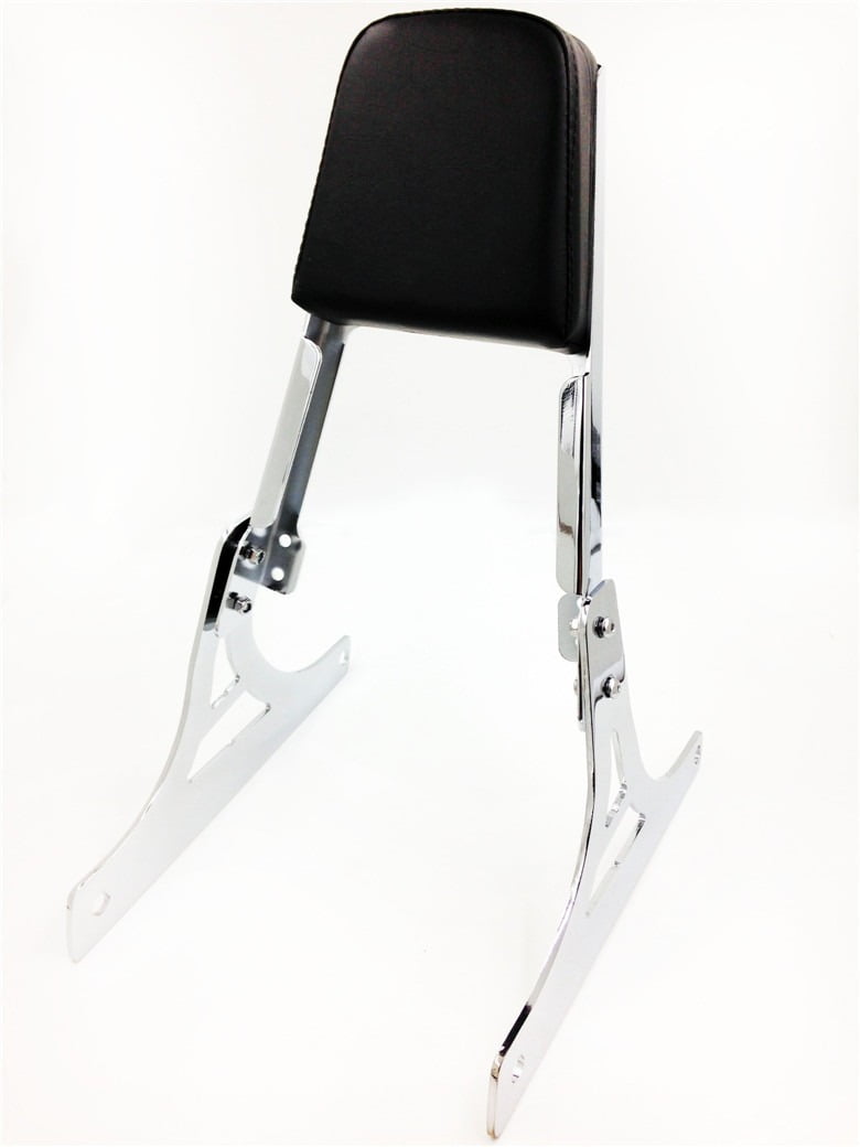 HTT Motorcycle Black Backrest Sissy Bar With Leather Pad For Harley