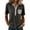 Dark Gray, variant on Vintage Two Tone Henley Tee for Women Contrast Pocket Casual Blouse Blue 3XL